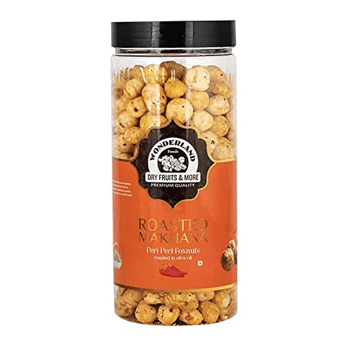 Wonderland Foods - Roasted & Flavoured Peri Peri Makhana (Foxnut) 100g Jar