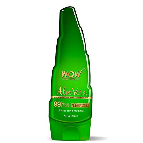 WOW Skin Science 99% Pure Aloe Vera Gel - Ultimate for Skin and Hair - No Parabens, Silicones, Mineral Oil, Color, Synthetic Fragrance (250mL)