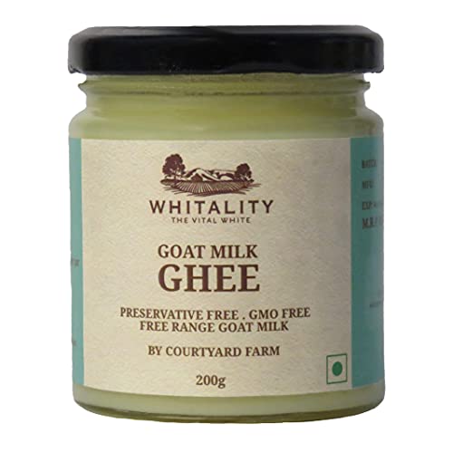 Courtyard Farms Goat Milk Ghee - 100% Natural I Grass Fed I Traditional I 200 Gram Glass Bottle Jar