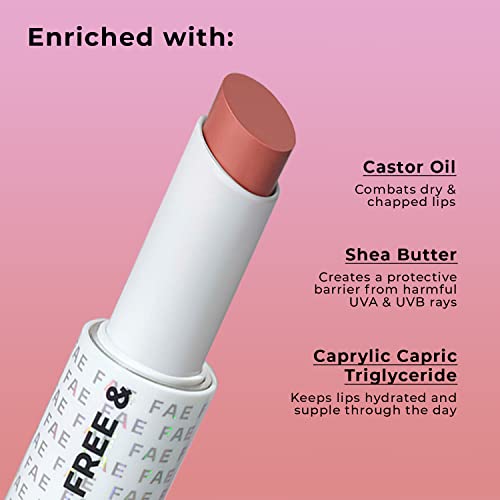 FAE Beauty Pale Pink Nude Buildable Matte Lipstick || Non Drying || Comfortable Hydrating || Matte Lip Tint|| Shea Butter And Castor oil || Multi-Use || for Lips, Eyes and Cheeks || Vegan || (Shade Too Plain)