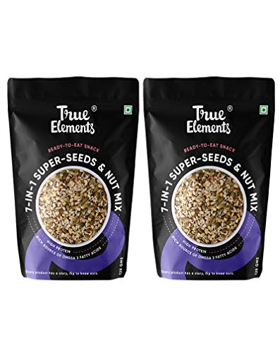 True Elements 7 in 1 Nuts and Seeds Mix (125g * 2) - Mix Seeds for Eating | Seed Combo | Healthy Snacks | Roasted Seeds