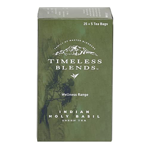 The Hillcart Tales TLB Indian Holy Basil Flavoured Green Tea Bags | 25+5 Teabag Pieces | 60 grms