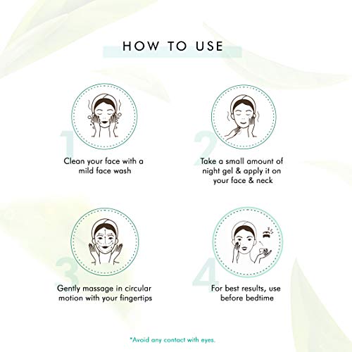 mCaffeine Green Tea Night Gel (50ml) with Vitamin C | Upto 72 Hrs Hydration and Reduces Fine Lines & Dark Spots| Night Cream with Calming Aroma for a Glowing Skin