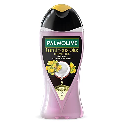 Palmolive Luminous Oil Enriching Body Wash for Women, Gel Based Shower Gel with Coconut & Jojoba Oil - pH Balanced, No Parabens, No Silicones, 250 ml Bottle