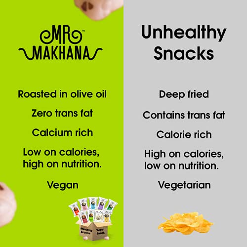 Mr. Makhana Roasted Makhana and Foxnuts : ( 3x75 gm ) | Healthy Snacks | Gluten Free | MSG Free | Antioxidant | Rich Calcium | Zero cholesterol (Pudina Party)