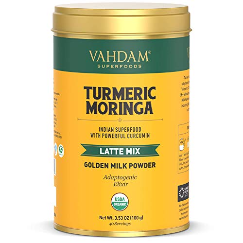 VAHDAM - Turmeric + Moringa Tea | 40 Cups (100 gm) | USDA Organic Certified | Superfood Moringa Tea with Turmeric | Herbal Tea