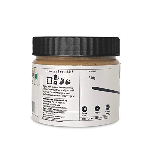 The Butternut Co. No stir Peanut Butter Classic (With Jaggery) Crunchy, 340 gm (No Added Sugar, Vegan, High Protein, Keto)