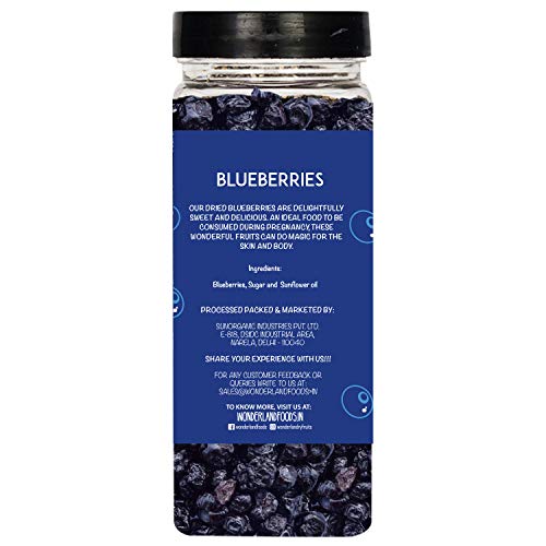 Wonderland Foods - Healthy & Tasty Californian Whole & Dried Blueberry 250g Jar