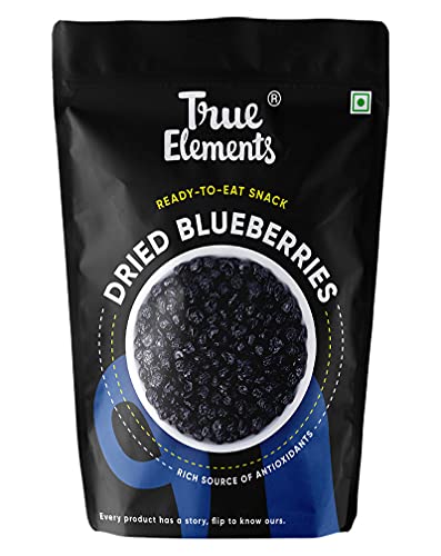 True Elements Blueberry 125g - Vitamin Rich Blue berries | Healthy Snack | Blueberry Dry Fruit