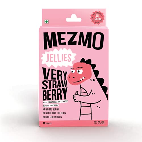 MEZMO Soft Jelly Fruit Candy with Natural Fruit Sugar 108gms 36 jellies (Pack of 3) - Tangelo Orange, Tarty Lemon, Very Strawberry