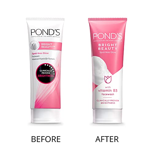 POND's Bright Beauty Spot-less Glow Face Wash With Vitamins, Removes Dead Skin Cells & Dark Spots, Double Brightness Action, All Skin Types, 150g