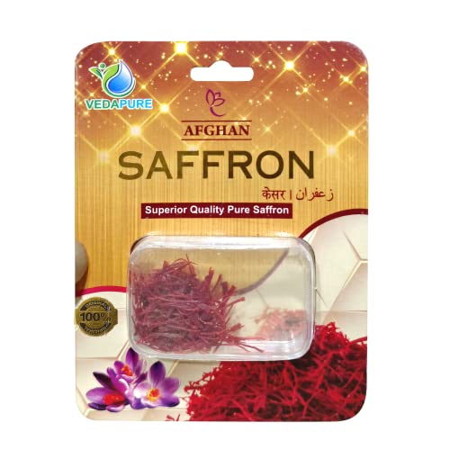 Vedapure Premium A++ Grade Kashmiri Saffron/Kesar Threads, 1gram (Kashmiri & Afghan Combo)
