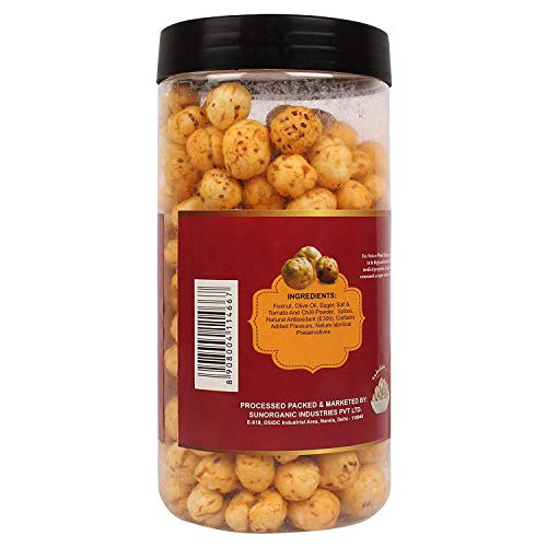 Wonderland Foods - Roasted & Flavoured Makhana (Foxnut) I Tangy Masala & Jalapeno 100g X 2 I Foxnut 200g Jar Combo Pack