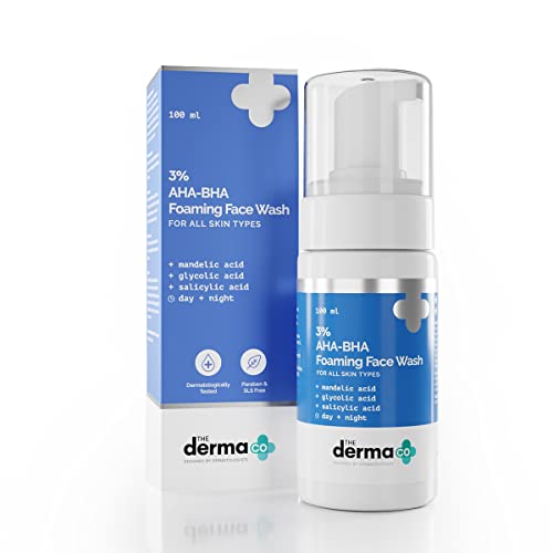 The Derma Co 3% AHA-BHA Foaming Face Wash, Anti Acne Foaming Cleanser for Face- 100 ml(dermaco)