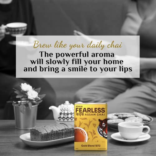 Fearless Tea Gold Blend 1872 CTC Chai, 250g | Kadak Assam Chai Patti | Premium Black Tea Powder, Darjeeling Long Leaves | Organic Taste, Strong Aroma & Natural Colour | Fresh Loose Leaf