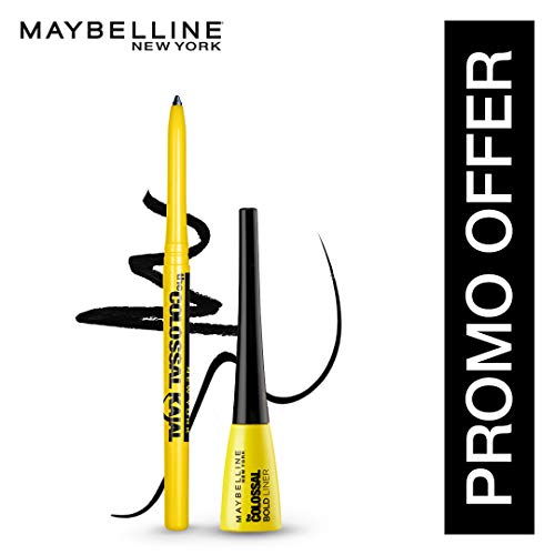 Maybelline New York Colossal Bold Liner & Colossal Kajal - EYE KIT COMBO (Pack Of 2), 0.35 gm + 3 ml
