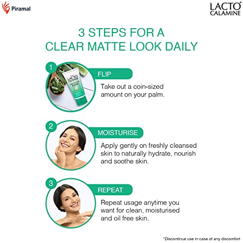 Lacto Calamine Aloe Vera Gel with 99% Pure Natural Aloe Vera, Vitamin E and Glycerin for non-sticky hydration and cooling effect. Lightweight. Soothes and Nourishes skin. No Parabens, No Sulphates - 150 g - Pack of 1