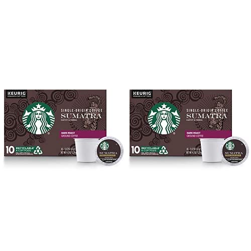 Starbucks Dark Roast K-Cup Coffee Pods  Sumatra for Keurig Brewers  1 box (10 pods) (Pack of 2)