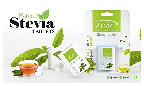 Zevic 100% Natural Stevia Sugar Free Tablets | Zero Calorie Sweetener | Healthy Substitute for Sugar | 200 Tablets (Pack of 2)
