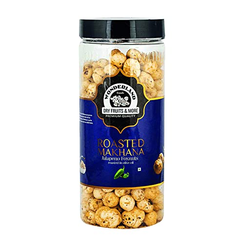 Wonderland Foods - Roasted & Flavoured Jalapeno Makhana (Foxnut) 100g Jar