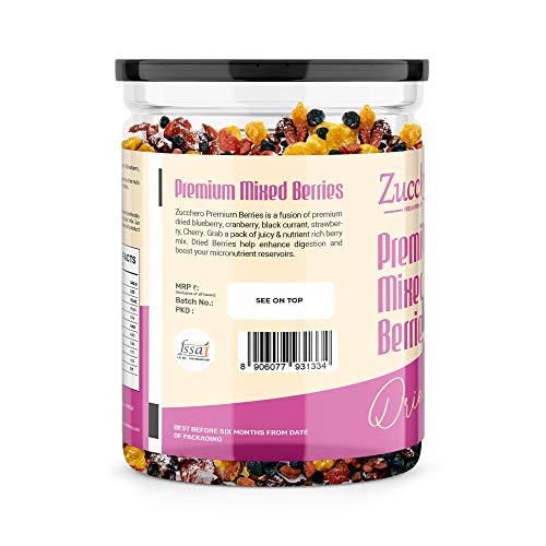 Zucchero Premium Mixed Berries, Unsalted, 400G (Blueberry, Cranberry, Black Currant, Strawberry, Cherry)