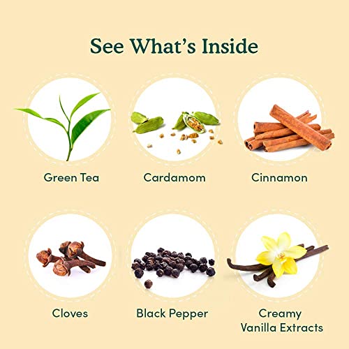 VAHDAM, Vanilla Chai Tea | 15 Tea Bags | Spiced Masala Chai Tea | Delicious Blend Of Vanilla Tea | Spiced Chai Tea Bag | Brew As Hot, Cold or Iced Tea