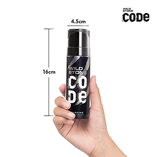 Wild Stone Code Chrome No Gas Body Perfume for Men, Long Lasting Masculine Fragrance for Office Wear -120 ml