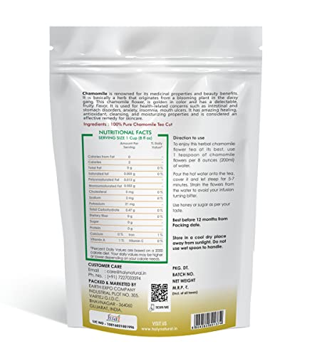 Holy Natural Chamomile Tea 50gm, harble tea, for stress relief & good sleep, health wellness, boost skin and health, boost immune power.