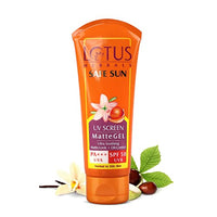 Lotus Herbals Safe Sun Uv Screen Mattegel Ultra Soothing Sunscreen | PA+++ | SPF 50 | Matte Look | Oil Control | For Normal to Oily Skin | 50g