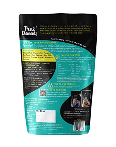 True Elements 8 in 1 Nuts and Seeds Mix 125gm - Mix of 76% Seeds & 23% Nuts | Seeds for Eating | Healthy Snacks | High in Protein