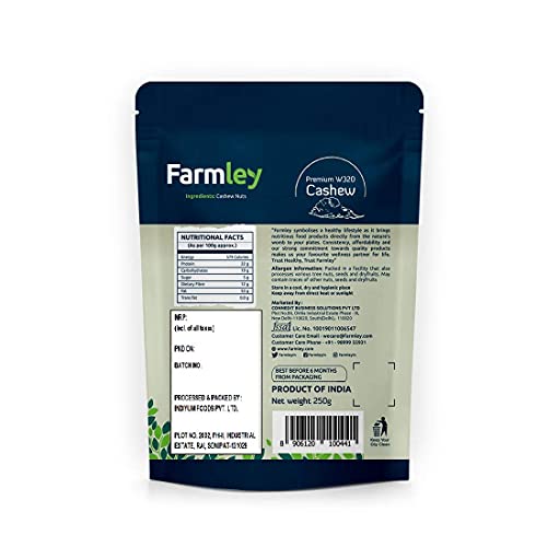 Farmley Premium W320 Cashew 250g, Raw Cashew