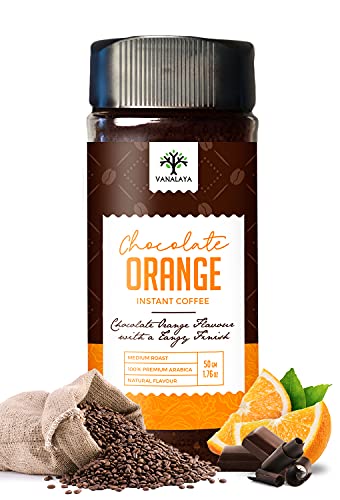 Vanalaya Chocolate Orange Instant Coffee, Black Coffee Powder With Rich Aroma & Taste For Weight Loss, Stress Relief 50gm