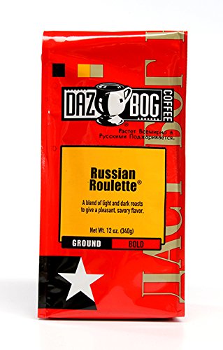 Dazbog Coffee | Roulette Blend | Ground Coffee | 11 oz. | Light & Dark Roasts | Smoky French Roasted Coffee | Full Bodied Blend | Vacuum Sealed Freshness