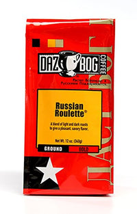 Dazbog Coffee | Roulette Blend | Ground Coffee | 11 oz. | Light & Dark Roasts | Smoky French Roasted Coffee | Full Bodied Blend | Vacuum Sealed Freshness