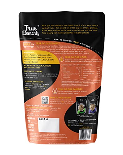 True Elements 9 in 1 Snack Mix 125g - Mixed Seeds | Nuts and Seeds | Diet Snacks | Seeds for Eating | Roasted Seeds