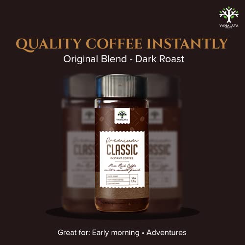 Vanalaya Premium Classic Instant Coffee Black Coffee Powder With Rich Aroma & Taste For Weight Loss 50gm
