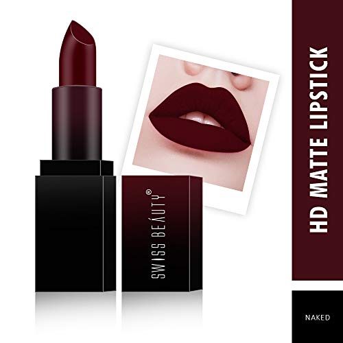 Swiss Beauty HD Matte Lipstick, Naked, 3.5g