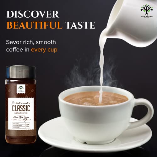 Vanalaya Premium Classic Instant Coffee Black Coffee Powder With Rich Aroma & Taste For Weight Loss 50gm