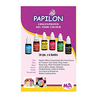 Papilon Gel Food Colour Set of 6 x 20gm