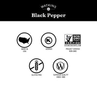 Watkins Gourmet Spice Tin, Pure Ground Black Pepper, 12 oz. Tin, 1 Count