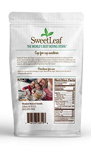 SweetLeaf Better Than Sugar Stevia Granular Sweetener - Blend for Baking, Stevia Powder, Zero Calorie Sweetener, Sugar Free, Non-GMO, Gluten-Free, Keto, Granular Sugar Substitute - 12.7 Oz