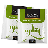TE-A-ME Uplift Kashmiri Kahwa Natural Green Tea, 25 Tea Bags - 100% Natural Ingredients - Green Tea, Cinnamon, Cardamom