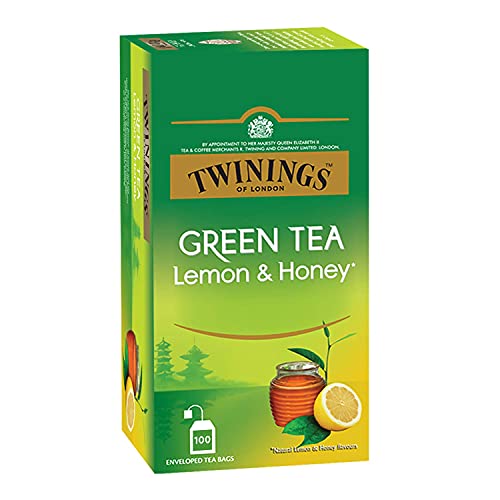 Twinings Green Tea Lemon & Honey, 100 Teabags, Green Tea, Sweet Honey & Tangy Lemon