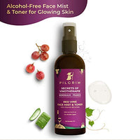 Pilgrim Alcohol Free Red Vine Face Toner, Face Mist Spray For Anti Ageing, Glowing Skin, Dry, Oily Skin, Men & Women,100ml