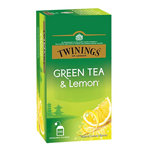 Twinings Green Tea & Lemon, 100 Teabags, Green Tea, Deliciously Sweet & Tangy Lemon