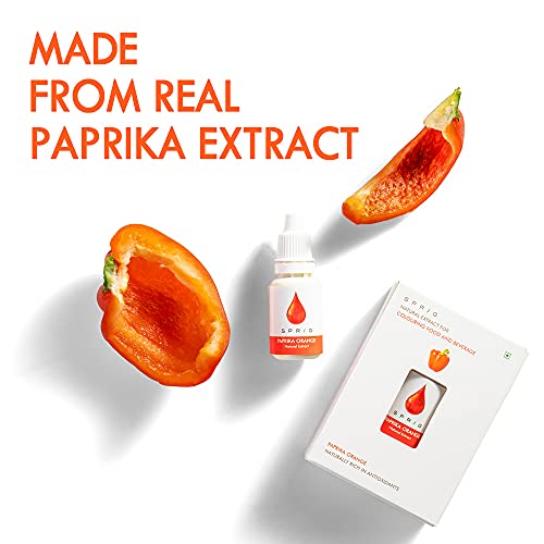 S P R I G Natural Extracts For Colouring Food And Beverage | Paprika Extract | Orange-Red Colour | 15ml