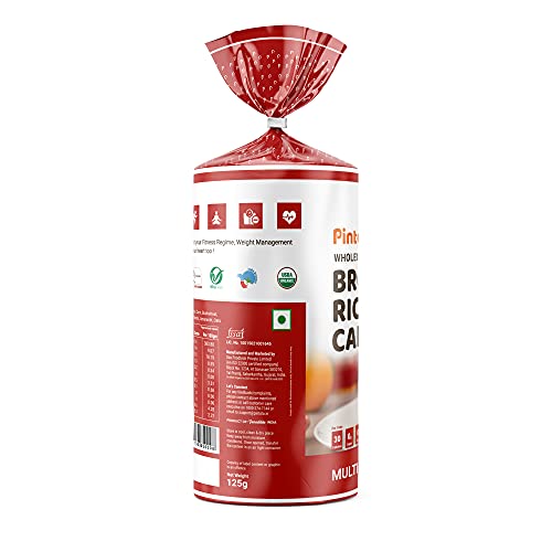 Pintola Organic Wholegrain Brown Rice Cakes - All Natural, MULTIGRAIN (Pack of 1) | 9 Wholegrain | NO Cholesterol | NO Sugar/Salt | Soy and Yeast Free | ONLY 30 Calories PER Cake