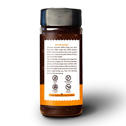 Vanalaya Chocolate Orange Instant Coffee, Black Coffee Powder With Rich Aroma & Taste For Weight Loss, Stress Relief 50gm