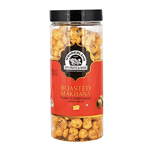 Wonderland Foods - Roasted & Flavoured Cheese-Chilli Makhana (Foxnut) 100g Jar