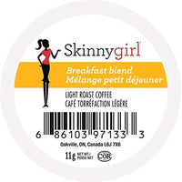 Skinnygirl Coffee Pods, Breakfast Blend, Single Serve Coffee for Keurig K Cups Machines, Hot or Iced Coffee, Light Roast Coffee in Recyclable Pods, 24 Count